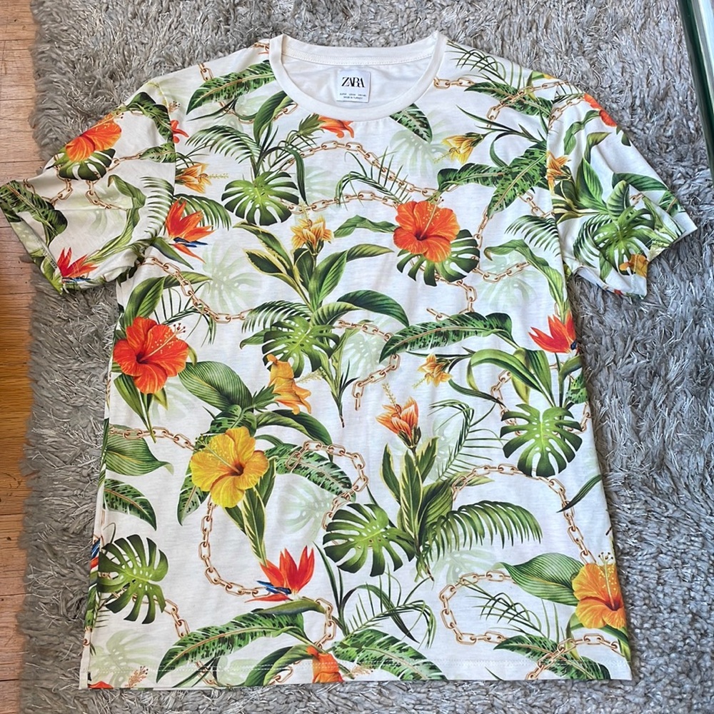 Tropical print tee